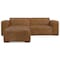 Homeroots 88" Brown Leather Wood Sofa With Ottoman 641068 - alternate 2