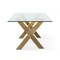 Homeroots 87" Clear And Gold Glass And Stainless Steel Sled Base Dining Table 487359 - alternate 3