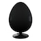 Homeroots 35" Black Fiberglass And Wool Swivel Egg Chair 522846 - alternate 2