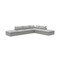 Homeroots 160" Light Gray Linen Blend Modular Sofa With Ottoman And Storage 714568 - alternate 3