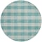 Homeroots 8' Teal Blue And Ivory Round Plaid Washable Indoor Outdoor Area Rug 595513 - alternate 4