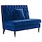 Homeroots 55in Navy Blue and Black Velvet Loveseat 724029 - alternate 2