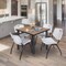 Regency Square Kee Breakroom Table W/ 4 M Stack Chairs, 42 in W, 42 in L, Noble Oak TB4242NOBPBK47GY - alternate 2