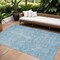 Homeroots 5' X 8' Sky Blue And Ivory Damask Washable Indoor Outdoor Area Rug 603360 - alternate 1