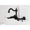 Kingston Brass Two-Handle Wall Mount Bridge Kitchen Faucet, Matte Black KS1260WLL - alternate 3
