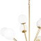 Homeroots Gold Sputnik Multi Light Frosted Metal and Glass Dimmable Chandelier With White Shades 611356 - alternate 3