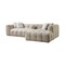 Homeroots Ivory Boucle L Shaped Two Piece Sofa and Chaise Sectional With Toss Pillows 644522 - alternate 2