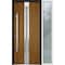 Vdomdoors Steel Door Deux 1744 Natural Oak Sidelight Exterior White Window Stainless Inserts Single Modern Pa DEUX1744EXD-OAKW-W36+14xH80-RH-O - alternate 1