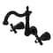 Kingston Brass Double-Handle Wall Mount Bathroom Faucet, Matte Black KS1250PKX - alternate 1
