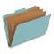 Pendaflex Pressboard Top Tab Folders, 2/5-Cut Tab, Expands 3.5", 3 Dividers, 8 Fasteners, Legal, Blue, 10PK 29094 - alternate 1