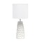 Homeroots 18" Off White Ceramic Geometric Table Lamp With Off White Drum Shade 643458 - alternate 2