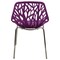 Leisuremod Modern Asbury Dining Chair with Chromed Legs, Purple, 4PK AC16PR4 - alternate 3