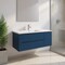 Homeroots 48" Blue Wood Floating Bathroom Vanity With White Sink And Two Drawers 624127 - alternate 3