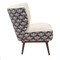 Homeroots 30" Cream Charcoal and Brown Geometric Tufted Wingback Chair 548247 - alternate 3