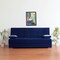 Homeroots 75" Blue Chenille Convertible Futon Sleeper Sofa And Toss Pillows With Storage 607202 - alternate 1