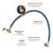 Performance Tool Recharging Hose And Gauge, R1234yf, Self-Sealing Tap, 22 in. Hose W83139 - alternate 2