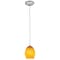 Access Lighting Brandy FireBird, Pendant, Brushed Steel Finish, Amber Firebird Glass 28023-1C-BS/AMBFB - alternate 1
