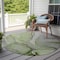 Homeroots 8' Round Green Round Abstract Washable Non Skid Indoor Outdoor Area Rug 559690 - alternate 3