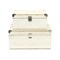 Homeroots Set of Two White Solid Wood Metal And Fabric Box With Lid, 2PK 489344 - alternate 1