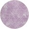Homeroots 8' Lavender Purple And Ivory Round Geometric Washable Indoor Outdoor Area Rug 588318 - alternate 3