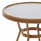 Flash Furniture Lourdes French Bistro 31.5in. Tbl, White and Navy PE Rattan, Glass Top, Bamboo Print Aluminum Frame SDA-AD641012-80-WHNVY-NAT-GG - alternate 2