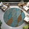 Homeroots 8' Teal Blue Aqua And Brown Round Argyle Washable Indoor Outdoor Area Rug 613737 - alternate 4
