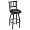 Holland Bar Stool Co 30" Blk Wrinkle Southern Miss Swivel Bar Stool, Jailhouse Back L01830SouMis - alternate 1