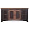 Homeroots 60" Black Solid Wood Cabinet Enclosed Storage Distressed TV Stand 528709 - alternate 1