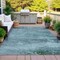 Homeroots 10' X 14' Teal Blue Gray And Pale Aqua Abstract Washable Indoor Outdoor Area Rug 630860 - alternate 6