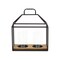 Homeroots 15" Black Metal Glass And Wood Geometric Two Light Hurricane Candle Holder 638044 - alternate 1