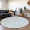 Homeroots 8' Sky Blue And Ivory Round Floral Washable Indoor Outdoor Area Rug 594661 - alternate 5