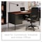 Hirsh Pedestal Desk Desk Double Pedestal, 30x60", Black/Walnut, 30" D X 29-1/2" H, 60" W X Laminate 20101 - alternate 6