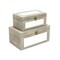 Homeroots Set of Two Gray And White Wood And Mirrored Glass Box With Lid, 2PK 489338 - alternate 2