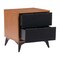 Homeroots 21" Walnut Wood and Steel Two Drawer Nightstand 668547 - alternate 5