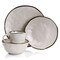 Elama Modern 16 Piece Stoneware Dinnerware Set in Matte White with Gold Rim ELM-CHRISTIAN16 - alternate 5