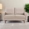 Homeroots 57" Beige And Dark Brown Velvet Loveseat 543721 - alternate 2