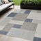 Homeroots 5' X 8' Gray And Blue Geometric Distressed Indoor Outdoor Area Rug 559060 - alternate 5
