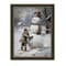 Homeroots Boy Building A Snowman Black Framed Wall Art 572084 - alternate 2