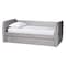 Baxton Studio Finch Modern Light Grey Velvet Fabric Twin Size Daybed with Trundle 250-13776-ZORO - alternate 1