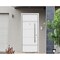 Vdomdoors Steel Door Deux 1705 White Enamel Stainless Inserts Single Modern Painted-W36xH80-Left Inswing DEUX1705EXD-BEM-W36 x H80-Left-hand Inswing - alternate 3