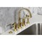 Kingston Brass Bridge Kitchen Faucet with Brass Sprayer, Brushed Brass KS8267CTLBS - alternate 2