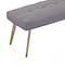 Homeroots 47in Gray and Antiqued Brass Tufted Linen Blend Upholstered Dining Bench 473174 - alternate 4