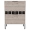 Homeroots 43in Light Gray and Black Wood Bar Cabinet With Two Doors 535083 - alternate 3