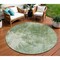 Homeroots 8' Fern Green And Artichoke Green Round Abstract Washable Indoor Outdoor Area Rug 582946 - alternate 1