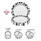 Smarty Had A Party 7.5" White w/Black Dalmatian Spots Round Dispos. Plastic Appetizer/Salad Plates (120 Plates), 120PK 957BG-CASE - alternate 3