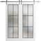 Sartodoors Sturdy Double Barn Door with Frosted Glass Planum 2122 White 56x96 (2* 28x96) Solid Core PLANUM2122DB-S-WS-56 x 96 (2* 28x96) - alternate 1