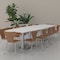 Skutchi Designs Boat Conference Table With Power, 48 in W, 144 in L, Grey HAR-BOT-48x144-DOU.BK-U779-EBLK - alternate 3