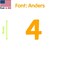 Aacc Self-Adhesive Vinyl Number: 4, Size: 15 cm. Color: Orange Font: Anders, 12PK AACC-Anders-N4-Orange-M15x12 - alternate 1