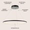 Jonathan Y Brice 23.75" Modern Contemporary Metal Round Integrated LED Pendant, Matte Black JYL7203A - alternate 7