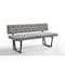 Homeroots 63in Gray and Brown Upholstered Linen Blend Dining Bench 473160 - alternate 2